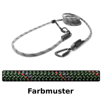 EASYLONG Hundeleine TWIST - M - 2,5m - olive mit rot und lila Linien